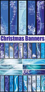 Blue Christmas Banners