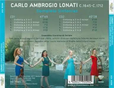 Carlo Ambrogio Lonati (c.1645–c.1712) - Complete Sinfonias - Ensemble Giardino di Delizie (2019) {2CD Brilliant Classics 95590}