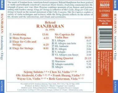 Sejong Soloists - Behzad Ranjbaran: Awakening, Elegies, Moto Perpetuo, Six Caprices, String Quartet (2010)