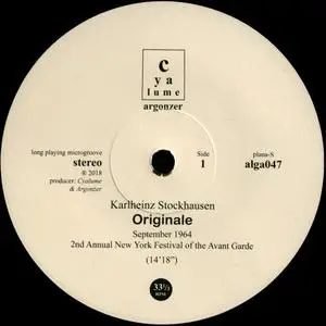 Karlheinz Stockhausen - Originale (2018) {Cyalume & Argonzer plana-S alga04 rec 1964} (Vinyl Limited edition of 100 copies}