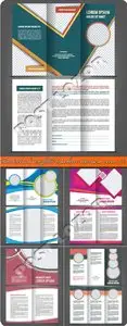 Booklet and tri-fold brochure business vector 22