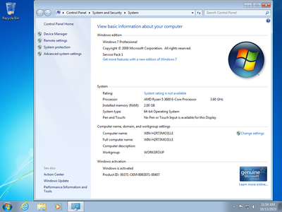 Windows 7 Professional SP1 Multilingual (x64) Preactivated October 2023