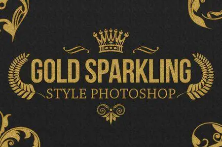 CreativeMarket - 36 Gold Sparkling Style Photoshop