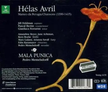 Mala Punica, Pedro Memelsdorff - Matteo da Perugia: Helas Avril (2000) {Erato}