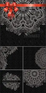 Black Floral Backgrounds Vector