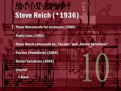 Steve Reich - «My musical tastes are a little unusual» (2009) MUSICA VIVA - Forum der Gegenwartsmusik Series, DVD9