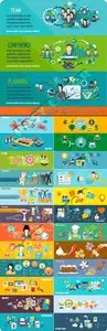Banners flat design elements vector 10