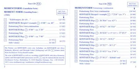 Karlheinz Stockhausen - Text-CD 9 - Momentform 1960 (2007) {2CD Set Stockhausen-Verlag}