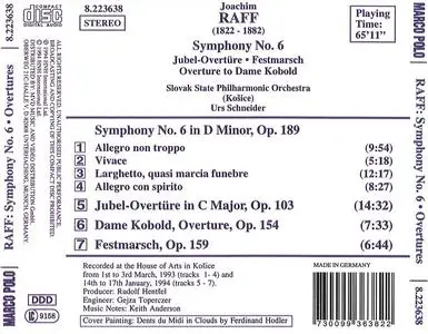 Urs Schneider, Slovak State Philharmonic Orchestra (Košice) - Joachim Raff: Symphony No. 6, Overtures (1994)