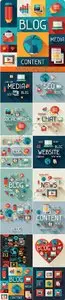 Templates flat design blog concept vector