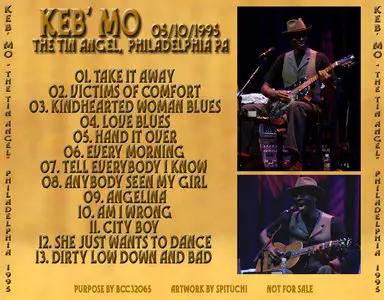 KEB ' MO' : THE TIN ANGEL / PHILADELPHIA (1995) soundboard Bootleg