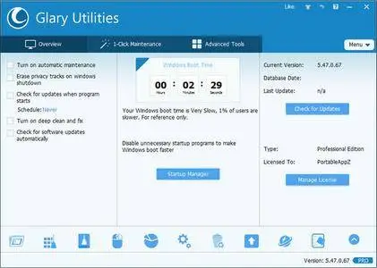 Glary Utilities Pro 5.92.0.114 DC 22.02.2018 Multilingual + Portable