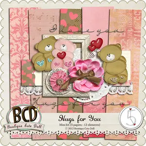 Mini Scrap Kit: Hugs For You and Flower Quick Page