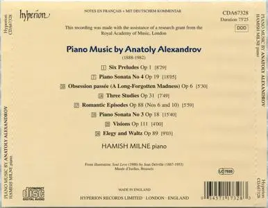 Hamish Milne - Anatoly Alexandrov: Piano Music (2002)