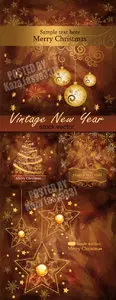 Beige New Year cards