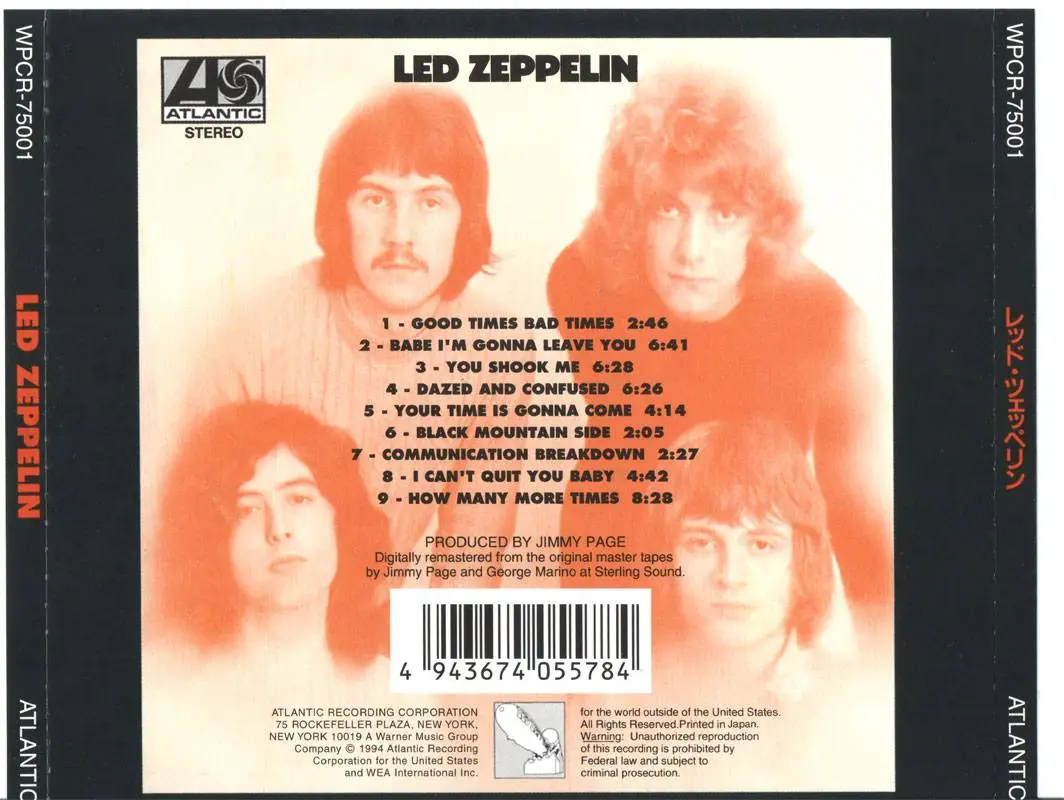 Led Zeppelin - Led Zeppelin (1969) [2012, Atlantic WPCR-14843, Japan ...