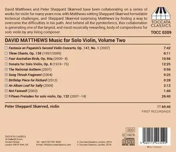 Peter Sheppard Skærved - David Matthews: Music for Violin, Vol. 2 (2017)