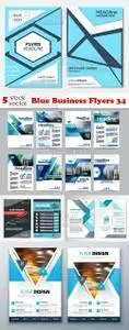 Vectors - Blue Business Flyers 34