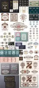 Mega collection of vector vintage labels and ornamental elements
