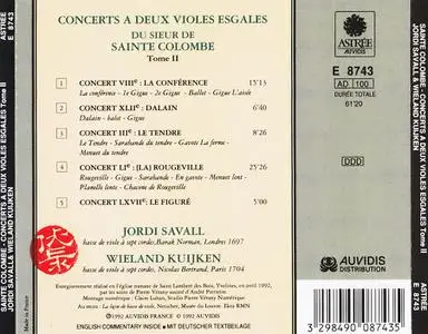Jordi Savall, Wieland Kuijken - Jean de Sainte-Colombe: Concerts à deux violes esgales, Tome II (1992)