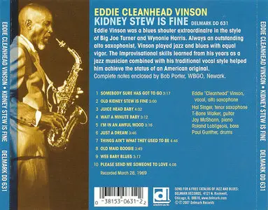 Eddie 'Cleanhead' Vinson with T-Bone Walker and Jay McShann - Kidney Stew Is Fine (1969) Reissue 2007