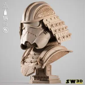 SW3D - Stormtrooper Samurai Portrait Bust - 3D Print Model STL