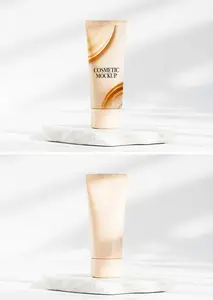 Minimal Cosmetic Tube Mockup On Marble Pedestal With Soft Shadow 1703235959