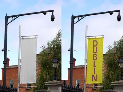 Fly banner mockup in Dublin, Ireland. 1705889949