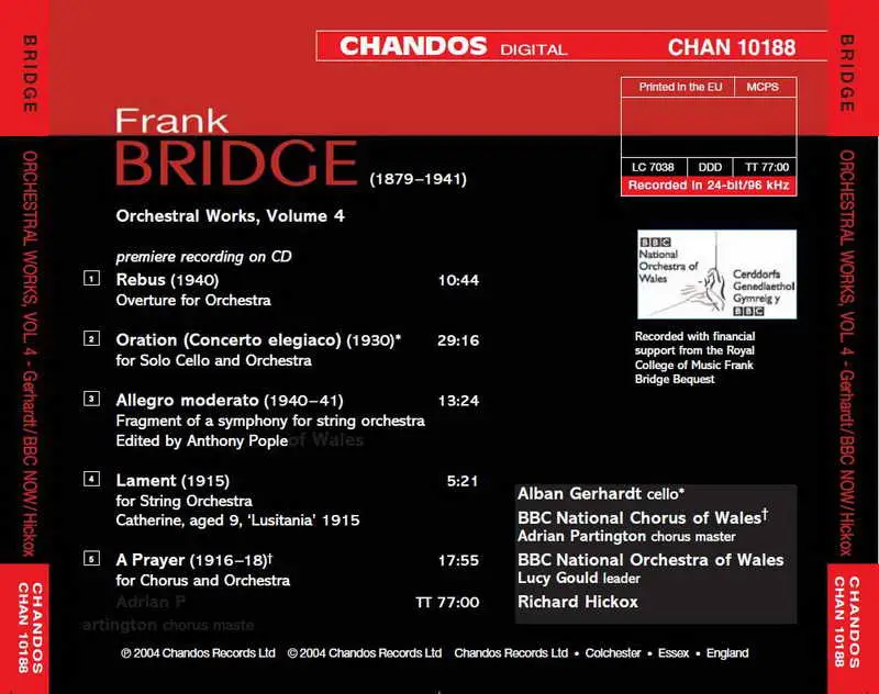 Frank Bridge: Orchestral Works, Vol.4 of 6