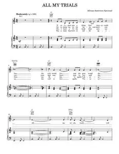 All My Trials - African-American Spiritual (Piano-Vocal-Guitar)