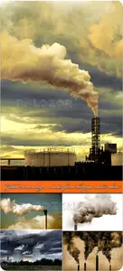 Global warming - smoke from the pipe could photo