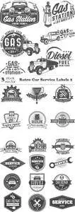 Vectors - Retro Car Service Labels 2