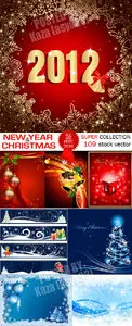 Super NEW YEAR & CHRISTMAS vector collection. All my posts