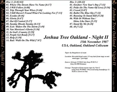 U2 - Joshua Tree Oakland - Night II (2CD) ()