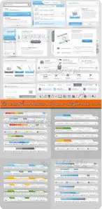 Elements of web buttons and menu interface vector set 2
