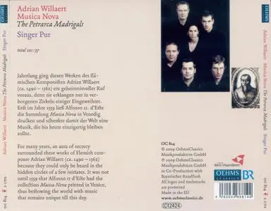 Singer Pur - Adrian Willaert: Musica Nova - The Petrarca Madrigals (2009) 2CDs