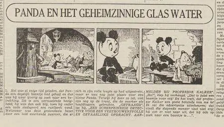 Kranten Strips 00 Panda V043 Panda En Het Geheimzinnige Glas Water Haarlems Dagblad 1955