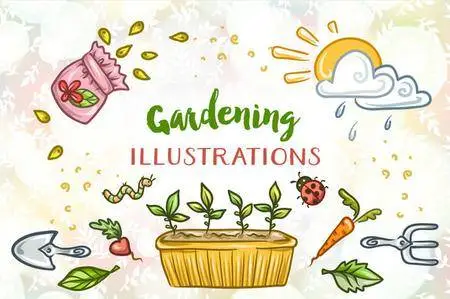 CreativeMarket - Gardening Illustrations Set