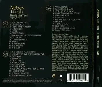 Abbey Lincoln - Through The Years (2009) {3CD Box Set Verve 532 096-1 rec 1957-2007}