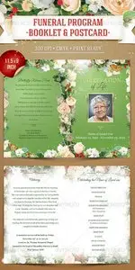 GraphicRiver Funeral Program Template - Booklet & Postcard