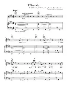 Pillowtalk - Zayn (Piano-Vocal-Guitar (Piano Accompaniment))
