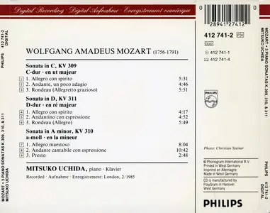 Mitsuko Uchida - Wolfgang Amadeus Mozart: 3 Piano Sonatas KV309, 310 & 311 (1986)