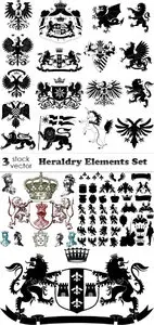 Vectors - Heraldry Elements Set