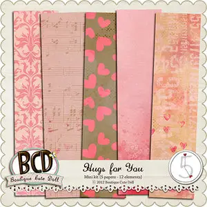 Mini Scrap Kit: Hugs For You and Flower Quick Page