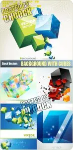 Background with cubes - Stock Vector