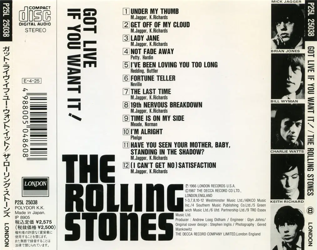 The Rolling Stones - Got Live If You Want It! (1966) [1989, Japan ...