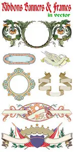 Ribbons Banners & Frames in vector