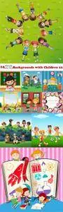 Vectors - Backgrounds with Children 22