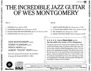 Wes Montgomery - The Incredible Jazz Guitar Of Wes Montgomery (LP / FLAC)