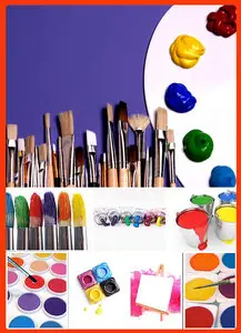 Paints and brushes